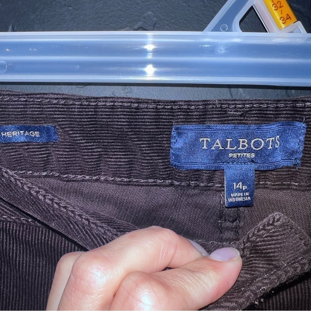 Talbots Heritage Petite Corduroy Pants in Chocolate Brown size:14 P STRAIGHT LEG - Picture 5 of 10